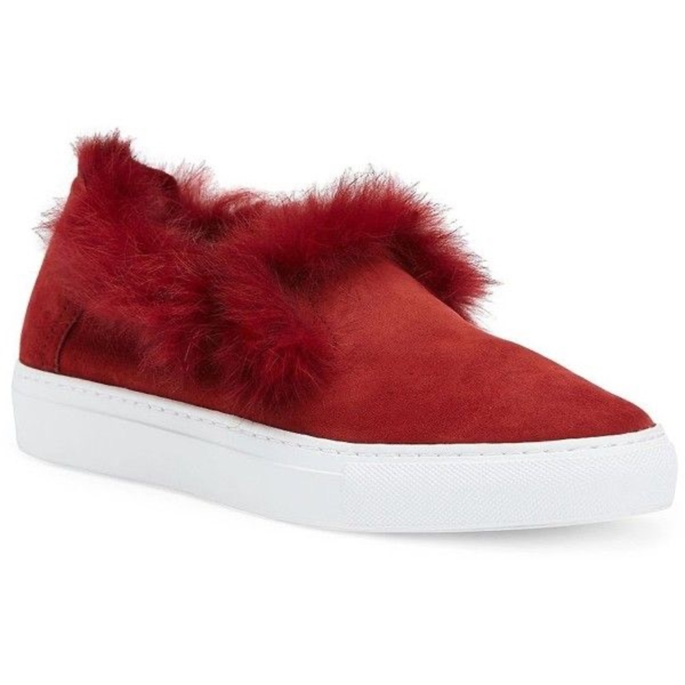 Rachel Zoe Burke Fur slip on sneakers